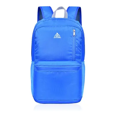 (Blue) 20L Foldable Backpack Ultralight Outdoor Travel Waterproof Folding School Bag Camping