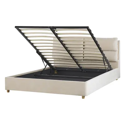 Slatted Bed BATILLY x cm (EU King Size) Velvet Light Beige