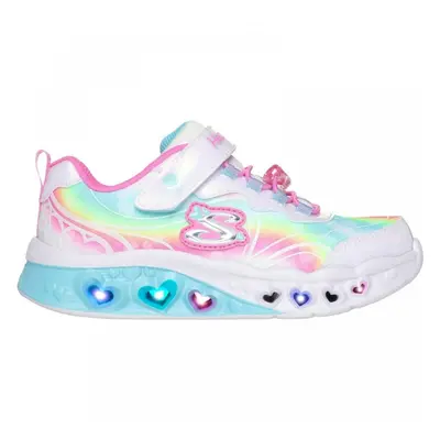 (3 (Adults')) Flutter Heart Lights - Groovy Swirl | White/Multi | Childrens Light Up Trainers