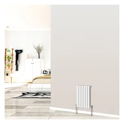 (Horizontal 600x413mm - Single) NRG White Designer Radiator Premium Oval Column Central Heating 