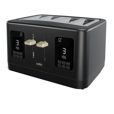 Cello Digital Slice Toaster with Toast Timer, 1600W, Digital Control Panel, Wide Slot, Browning 