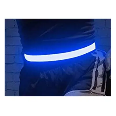 (Blue) Flashing Belt USB Charging Reflective Warning light Luminous Cycling