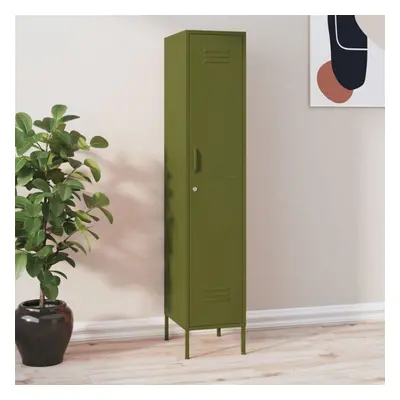 vidaXL Locker Cabinet Olive Green Steel Storage Office Home Cabinet Organiser