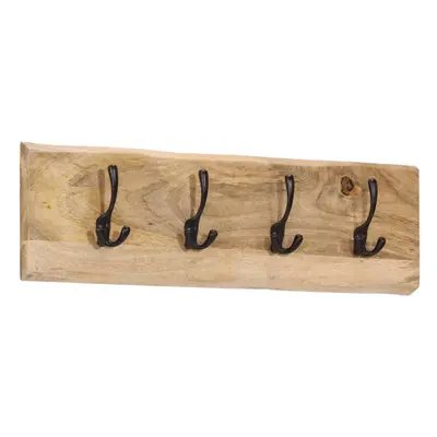 vidaXL Wall-mounted Coat Rack with Hooks Wall Coat Hook Solid Wood Mango