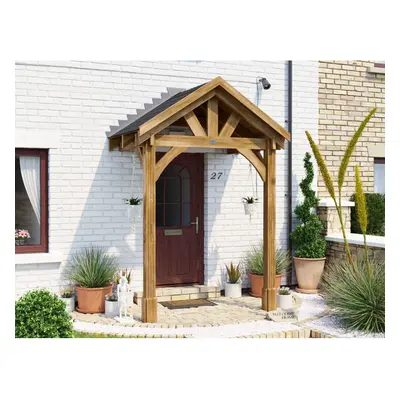 Dunster House Wooden Porch Canopy 2m x 1.5m Thunderdam (2 Post Full Height)