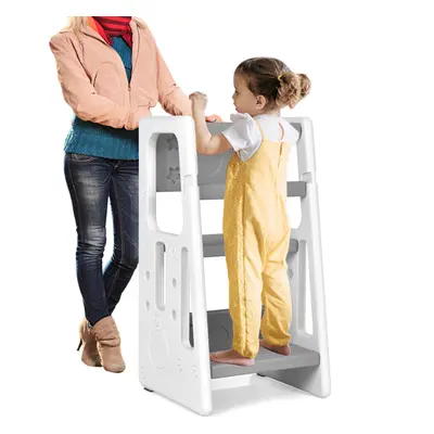 Kids Non-slip Kitchen Step Stool Toddler Stool with Double Safety Rails