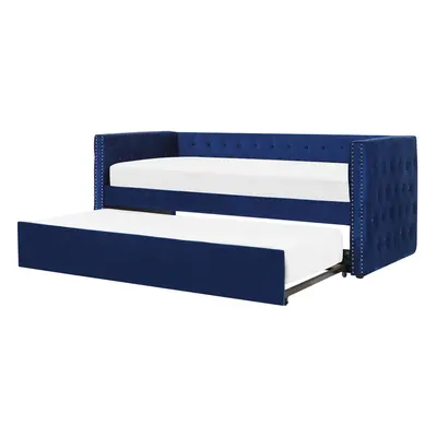 Trundle Bed Velvet GASSIN x cm (EU Single) Navy Blue