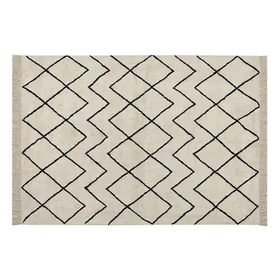 Cotton Area Rug x cm Beige and Black ELDES