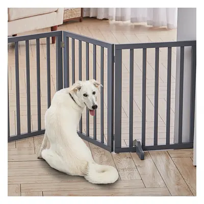 (3 Panels) Wooden Dog Gate Pet Fence Safety Barrier Divider Freestanding