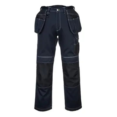 Portwest T602 - Navy/Black Short PW3 Holster Work Trousers Combat Cargo Pants