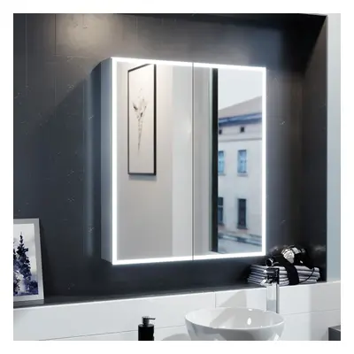 LED x 700mm Mirror Cabinet Storage Wall Mounted Bathroom Cupboard