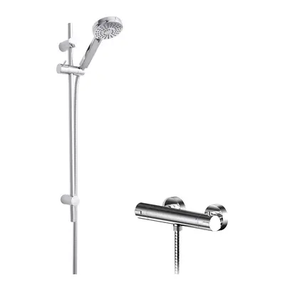 Current Round Bar Valve & Water Saving Slide Rail Kit Shower Set - Chrome - Balterley