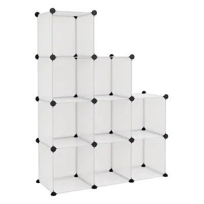 (transparent, 95.5 x 31.5 x cm) vidaXL Storage Cube Organiser PP Shoe Rack Room Divider Multi Co