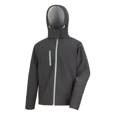 (3XL, Black/Seal Grey) Result Core Mens Hooded Soft Shell Jacket