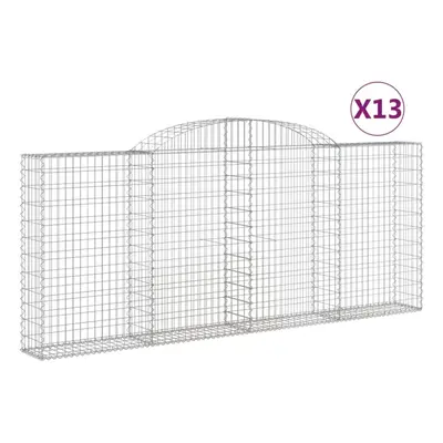 (300 x x 120/140 cm/13 pcs) vidaXL Arched Gabion Basket Stone Basket Gabion Retaining Wall Galva