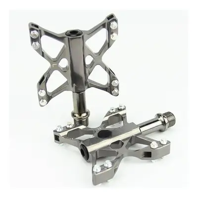 (Titanium grey) Ultralight MTB BMX Mountain Pedals Bearings Platform Pedals CNC AL6061+ Cr-Mo Ax