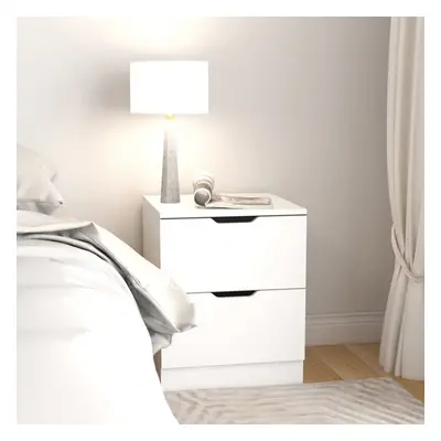 vidaXL Bedside Cabinet White Engineered Wood Nightstand Side Cabinet Table