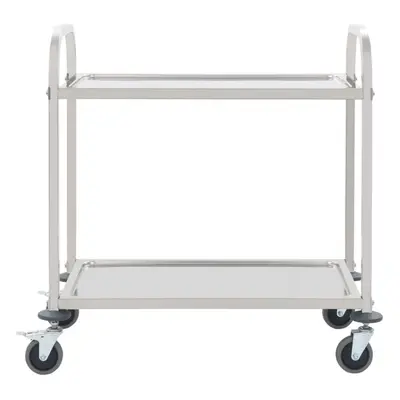 vidaXL 2-Tier Kitchen Trolley 95x45x83.5 cm Stainless Steel