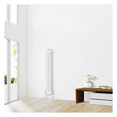 (1500 x 200mm-2 Column) NRG Traditional White Bathroom Cast Iron Radiator