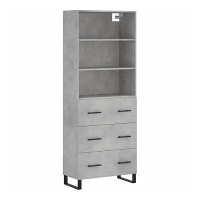 (concrete grey, drawers) vidaXL Highboard Sideboard Storage Cabinet High Gloss White Engineered 