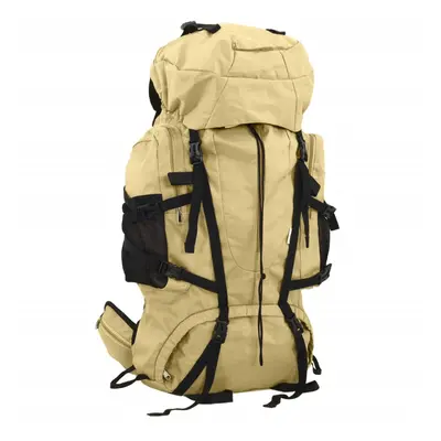 vidaXL Hiking Backpack Lightweight Travel Rucksack Khaki L Oxford Fabric