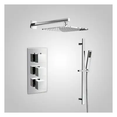 Cameo Dial Way Square Set - Shower Head & Rail Handset