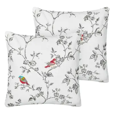 Throw Cushion DILLENIA Cotton x cm White Animal Pattern