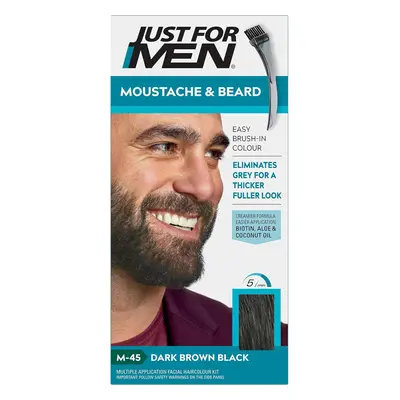 Just For Men Moustache & Beard M45 - Dark Brown Black Dye, Eliminates Grey For a Thicker & Fulle