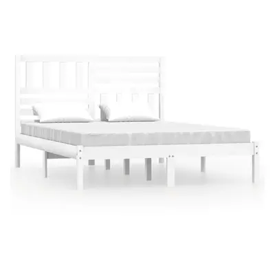 (white, x cm) vidaXL Bed Frame Bed Base Bedstead Bedroom Mattress Foundation Solid Wood Pine