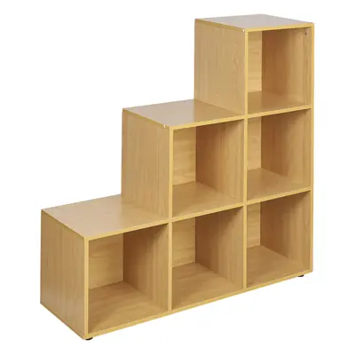 (Beech) Cube Step Storage Unit Shelf Organiser Bookcase