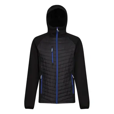 (S, Black/New Royal) Regatta Mens Navigate Quilted Hybrid Jacket