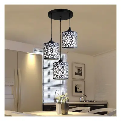 (Black, Lights Rectangular) Modern Flower Petal Ceiling Light LED Pendant Light Dining Room Chan