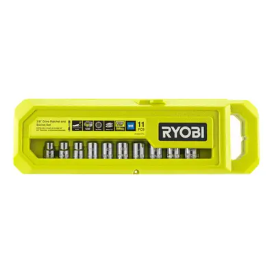 Ryobi 3/8" Ratchet & Socket Set (11pc) - RHRS11PC