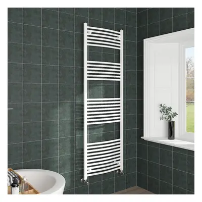 (1800x600mm, White) NRG Curved Central Heating Towel Rail Bathroom Heated Rad Radiators Ladder W