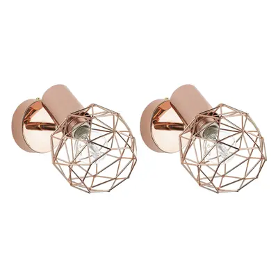 Set of Metal Spotlight Lamps Copper CHENAB