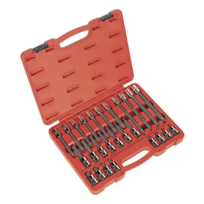 26pc Short & Long Spline Star Socket Bit Set - 1/2" Square Drive Mechanics Case