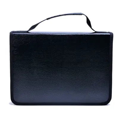 (Black) Holes PU Pencil Case Large Capacity Multifuction Simple Solid Color Pencil Storage Bag f