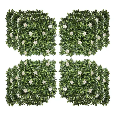 Outsunny 12PCS Artificial Boxwood Panel Faux Rhododendron Greenery Backdrop