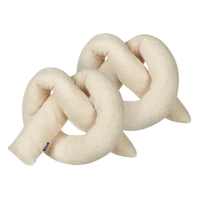 Set of Cushions Solid GLADIOLUS Faux Fur x cm Beige