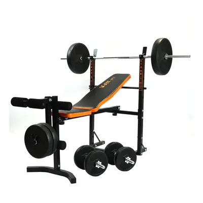 V-fit STB09-1 Folding Weight Bench & 50kg Weight Set