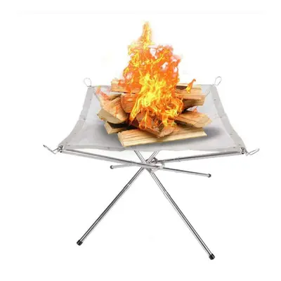 42x42x32cm Portable Fire Pit Outdoor Camping Small Size Collapsing Steel Mesh Fireplace Foldable