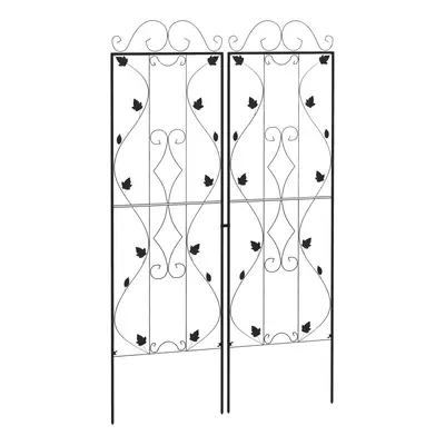 Outsunny Set of Metal Trellis for Climbing Plants, Leaf Design, x 181cm