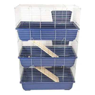 KCT Triple Level Indoor Rabbit Animal Bunny Run Pet Cage 80cm - Dark Blue