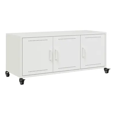 vidaXL TV Cabinet TV Stand Entertainment Centre Media TV Unit White Steel