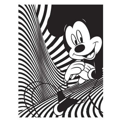 Mickey Mouse Mickey Muse- Linear Canvas Print