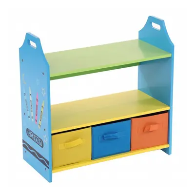 Oypla Colourful Childrens Toy Storage Crayon Unit Shelves with Drawers Chest