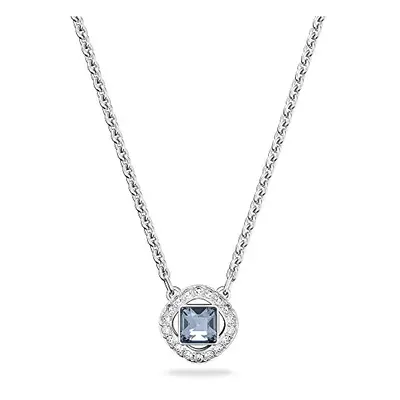 Swarovski Angelic Square Necklace, Blue Crystal Centre Stone, Rhodium Plated from the Angelic Sq