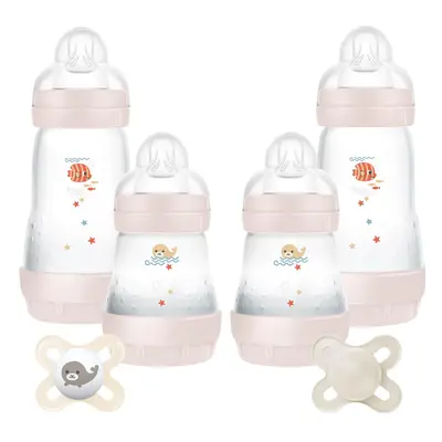 Feed and Soothe Set, Anti-Colic Newborn Bottle Set Complete with Baby Soothers, Suitable from 0+