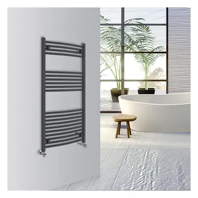 (Anthracite, 1200x600mm) Warmehaus Curved Bathroom Heated Towel Rail Warmer Radiator Central Hea