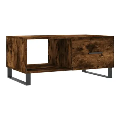 (smoked oak) vidaXL Coffee Table Side Table Sofa End Table High Gloss White Engineered Wood